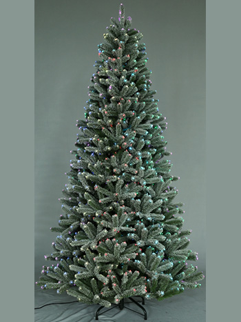 SYT76F167/7.5FT Led pre-lit Fiber optical Flocked Artificial Christmas Tree