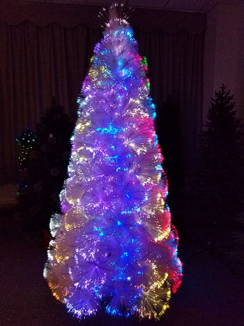 SYT76G2003/7.5FT Led pre-lit Oregon Fir Fiber optical Dancing Artificial Christmas Tree